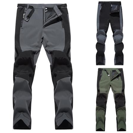 Mænds vinter udendørs vindtætte bløde skalbukser fleecebukser Army grøn Army green M
