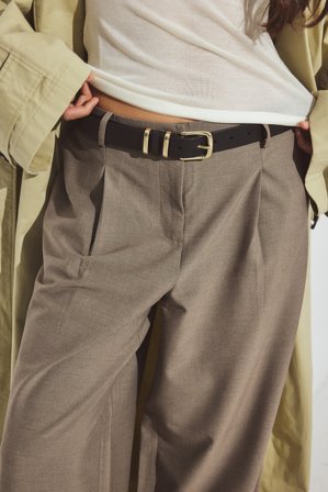 Premium Selection Ceinture en cuir à boucle carrée - Ceintures - Noir - Medium/Large