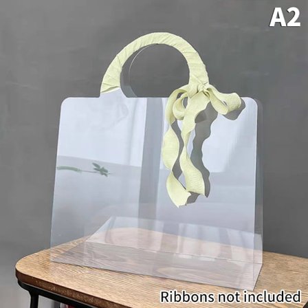 Transparent PET Färsk Blomlåda Bukett Handväska Blommor Wrappi