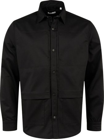 Knowledge Cotton Apparel Men's Larch Utility Shirt Men long-sleeved shirts Black L