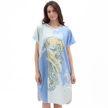 Adult Quick-Dry Microfiber Poncho - bærbar skifterobe og strandhåndklæde til svømning dykning og varme kilder