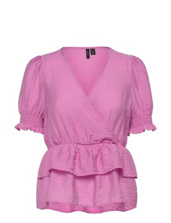 Vmmigga S/S Fake Wrap Peplum Top Exp Ga Purple Vero Moda