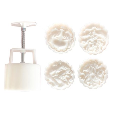 Form för månkaka i plastmaterial 3d drakar fisk stämplar kakskärare form 150g