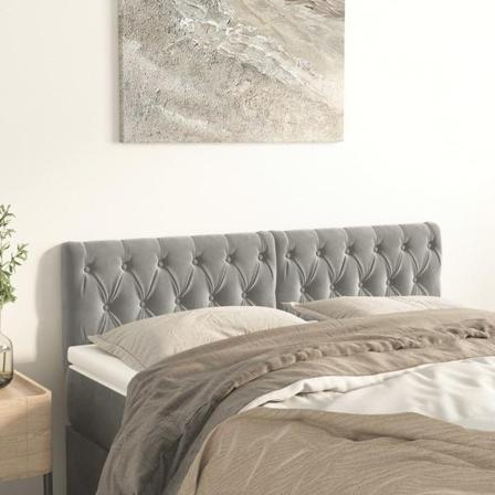 Vidaxl Huvudgavlar 2 St Ljusgrå 80x7x78/88 Cm Sammet Grå