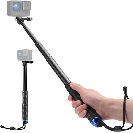 Vattentät selfiestick för GoPro, 94 cm teleskopisk selfiestick för GoPro Hero 13/12/11/10/9/8, DJI Osmo Action 5 Pro/4/3