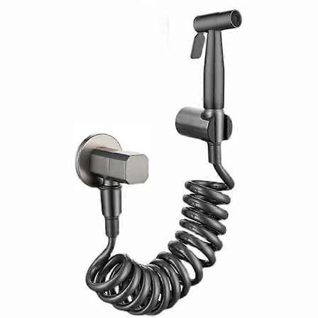 Gunmetal grå Bidet Sprøjte Douche Toilet Sæt børstet grå Messing Shattaf Brusespand Kobber Ventil Sæt Jet Bidet Hane GD12