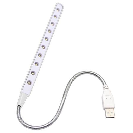 Usb-Led-valo - 10 Super Kirkasta Led-lukuvaloa, Ei Tarvita Paristoja, Valkoinen