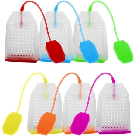 6 gjenbrukbare teposer i silikon