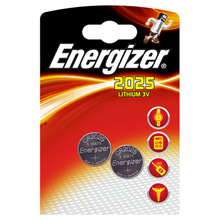 ENERGIZER BATTERI CR2025 LITHIUM 3V 2PK