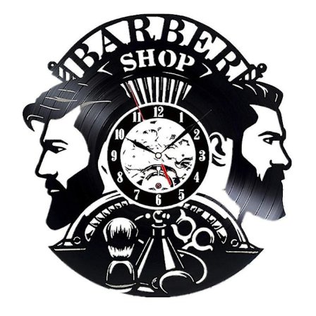 Barber Shop Væg Ur Moderne Barbershop Dekoration Vinyl Re