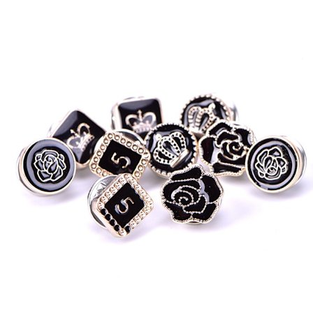 10 st/ set Mini Pearl Flower Crystal Broschknappar