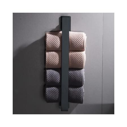Selvklebende håndkleholder for bad (svart) 40*6*4,5 cm