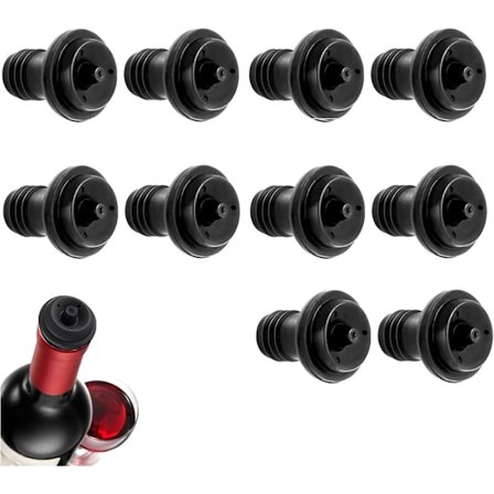 10 stk. Vinstop, Genanvendelige Vinstop Vakuumpumpe Stopper Flaskeforsegler til Øl Champagne Mousserende Vin