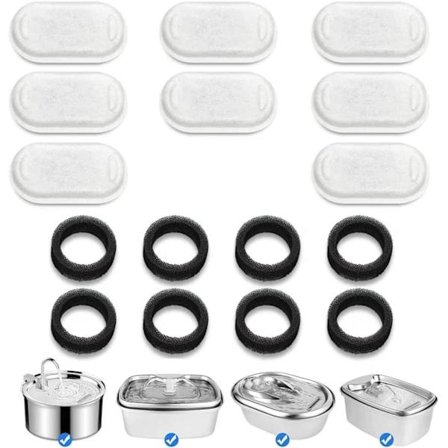 Automatic Cat Water Fountain with LED Light - 108oz/3.2L Capacity and Circulating Filtration System for Cats, Dogs, and Multiple Pets...