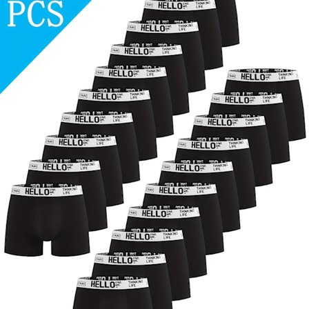 20 stk. 'Hello'-trykk herre boxer briefs - Høy stretch, hurtigtørkende sportsundertøy | Hello-trykk briefs | Hurtigtørkende stoff