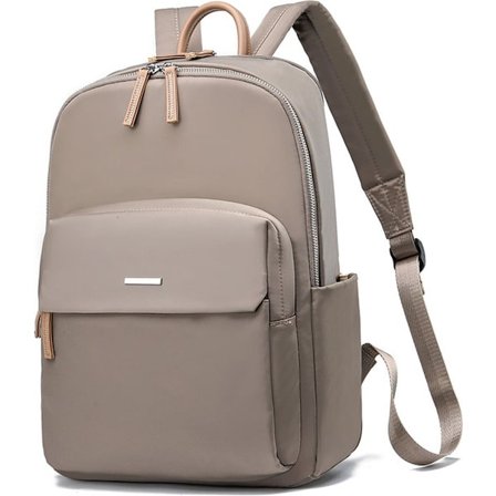 Dame Rejse Laptop Rygsæk - Afslappet Skuldertaske - Oxford Stof Arbejdtaske, Vandtæt Business Rygsæk - Mørk Khaki