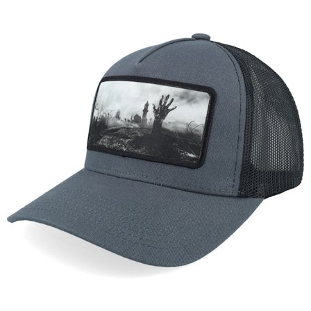 Scenes - Grå trucker Kasket - Graveyard Medium Grey/Black/Black A-frame Trucker @ Hatstore