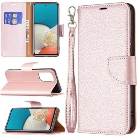 Fodral till Samsung Galaxy A53 5G 6,5", [Premium PU-läderfodral] [Flipfodral] [plånboksfodral] - Rose Gold LZWU