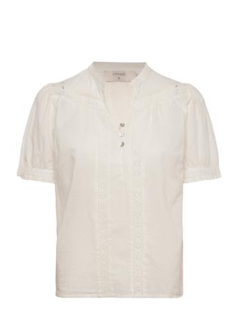 Crrola Ss Blouse Blouses Short-sleeved Hvit Cream*Betinget Tilbud