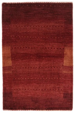 Anudada A Mano Loribaft Fine Alfombra 78X118 Oriental De Lana Rojo Oscuro/Negro Pequeño