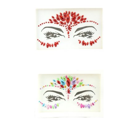 Stk Kvinder Krystal Ansigt Glitter Rhinestone Midlertidig Tatovering Ansigt Øjenbryn Kropsklistermærker til Rave Festival Party