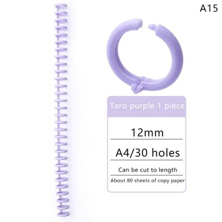 30 huller plastikspiralringe til A4-papir til notesbogspapir A15