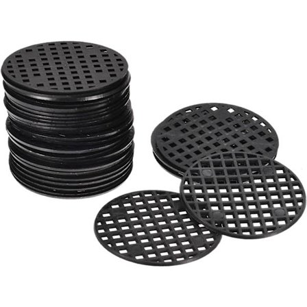 30 st blomkruka hål nätkudde 1,8" rund plastbotten galler dräneringsskärmar förhindrar jordförlust