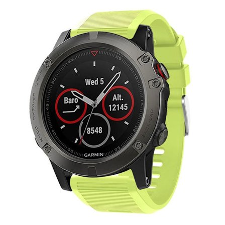 Garmin Fenix 5X Plus klockarmband av silikon - Gulgrön