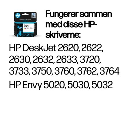 HP 304 - farge (cyan, magenta, gul) - original - blekkpatron