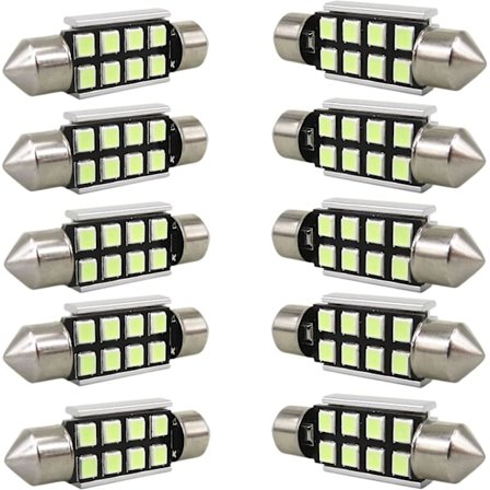 10-pack 39mm 2835 Smd LED-lampor Super Bright Glacier Blue Ersättning för bil LED-ljus Kupol Ljus Karta Läsning Registreringsskylt Lampor