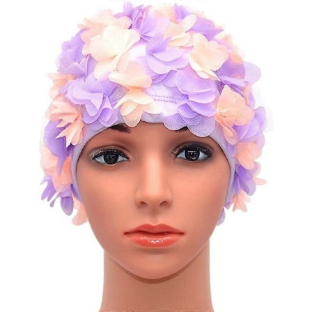 Badedrakthette i blonde for damer, retro vintage-stil, blomsterblad