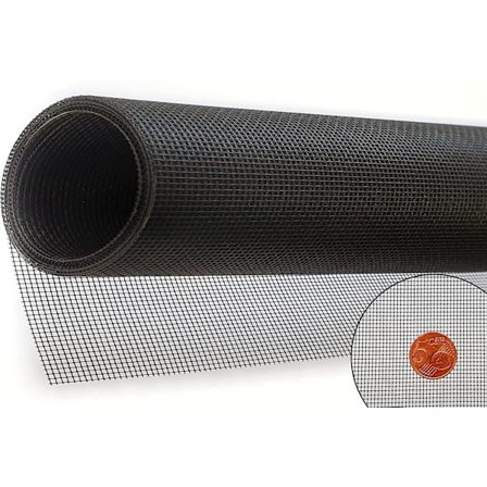Myggnett insektnett - beskyttelse mot mygg - transparent glassfibervev, UV-bestandig, 5m, svart