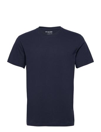 Slhnorman180 Ss O-Neck Tee S T-shirt Blå Selected Homme