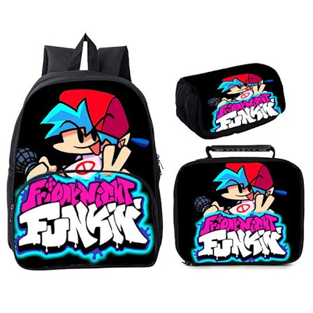Friday Night Funkin tredelad skolväska Style 3
