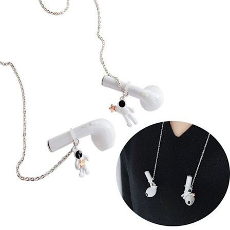 Anti-Lost Strap Kompatibel med AirPods, astronaut Øreklips, etui, Halsreb, Konnektor til trådløse eller Bluetooth-hovedtelefoner