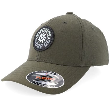 Rip Curl - Grön flexfit Keps - Rinsed Cap Olive Flexfit @ Hatstore