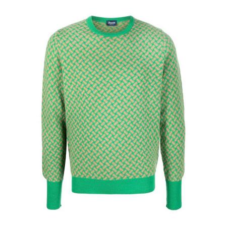 Drumohr Biscottino Crew-Neck Sweater Grøn, Herre