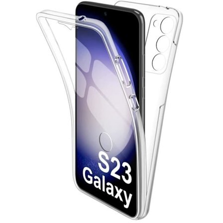 Coque Samsung Galaxy S23 - Kattava 360 Suojakuori Läpinäkyvä 2 Osa Edessä Takana Liukuvasti Phonillico