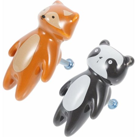 2 stk. Cartoon skab møbel dørknap skruer håndtag keramik vaskebjørn dørknap dørhåndtag til panda&ræv skab