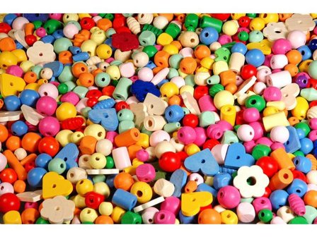 PLAYBOX Träpärlmix pastell 750g - Lyreco - Skola och förskola - Hobbymaterial - Pärlor
