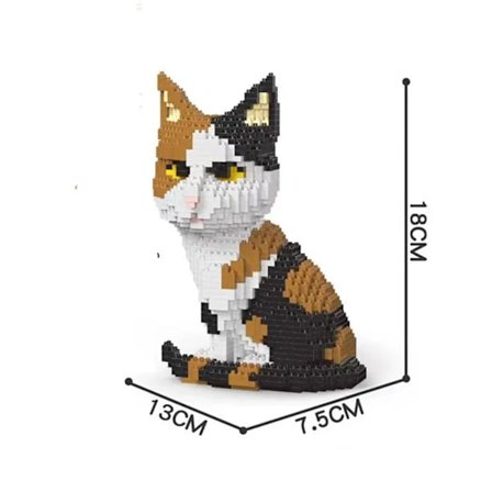 3D Husdjur Tabby Katt Mikro Diamant Byggkloss Liten Partikel Calico Katt Tegelsten Leksaker Barns Födelsedagspresenter Heminredning