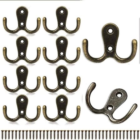 Frakkekroge Vintage 10 Styk Kroge Væghængte Metal Hat Kroge Frakkekroge Dobbelt Væghængt Gave