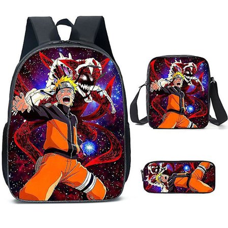 3D-print Naruto skole rygsæk rygsæk studerende rygsæk tredelt sæt