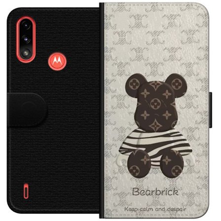 Kompatibelt Plånboksfodral till Motorola Motorola Moto E7 Power Bearbrick Design Leksaksfigur Samlare