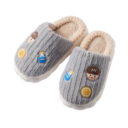 Pojkar Flickor Tecknad Fodrad Plysch Slipper Closed Toe House Skor