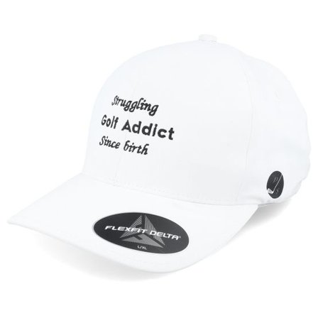 Pins & Stripes - Vit flexfit Keps - Golf Addict Cord White Delta Flexfit @ Hatstore
