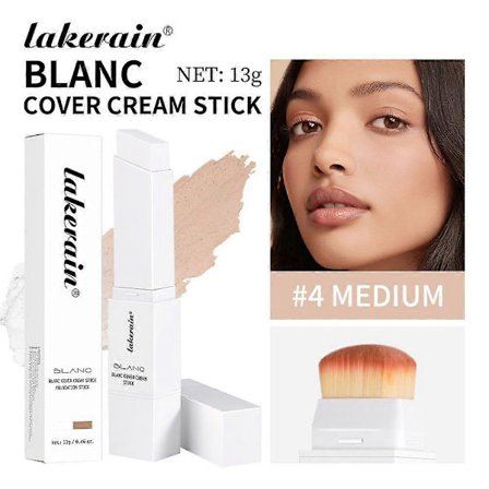 Cover Cream Stick V White - Fargeendrende foundationstift - Medium til full dekning, duggfrisk finish basemakeup - Dobbeltsidig med avtakbar børste 