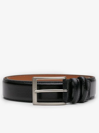 John Henric Men's Schwarzer Ledergürtel Size 105