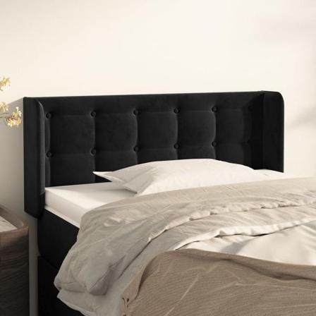Vidaxl Huvudgavel Med Kanter Svart 83x16x78/88 Cm Sammet Svart