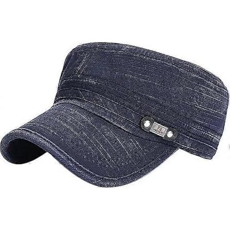 【PP】 Unisex Cadet Armé Kasket Justerbar Flad Top Kasket Vasket Bomuld Militær Hat Baseball Kasket Navy